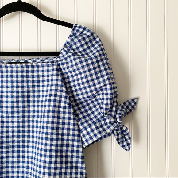 Banana Republic Womens Small Gingham Square Neck Top - Picture 2 of 5